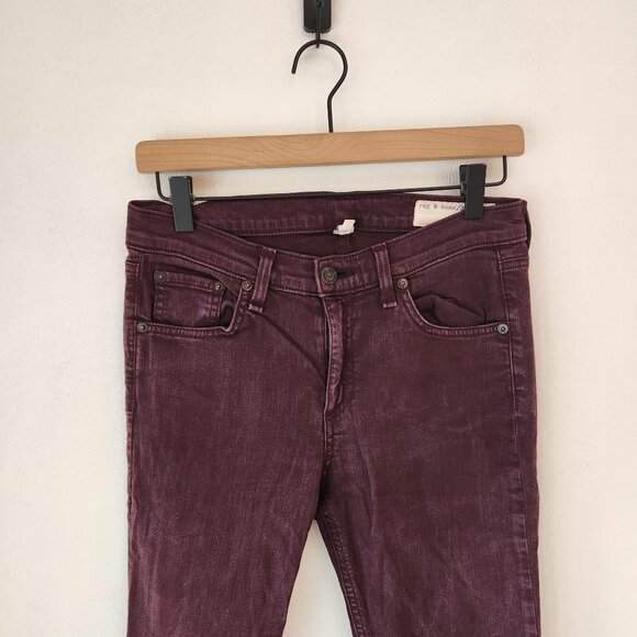 Rag & Bone The Skinny Jeans Purple Stretch Slim Women's 27 - Picture 3 of 8